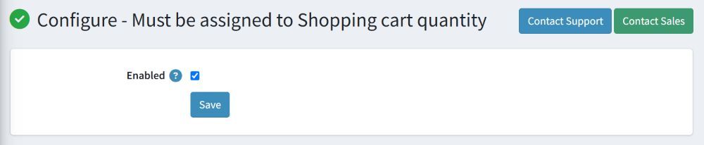 on shopping cart quantity configure page